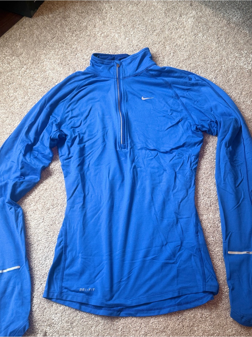 Nike Women Blue Dri-Fit Long Sleeve 1/4 Zip Jacket